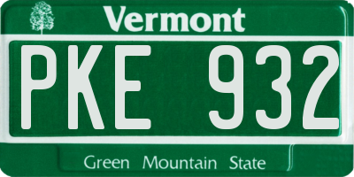 VT license plate PKE932
