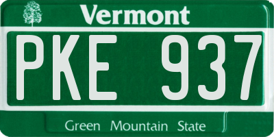 VT license plate PKE937