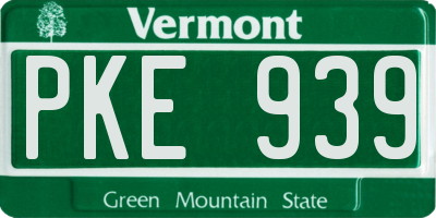 VT license plate PKE939