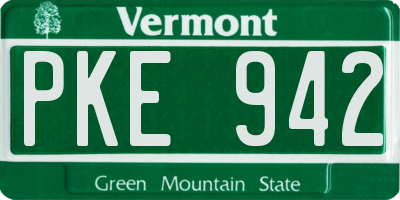VT license plate PKE942