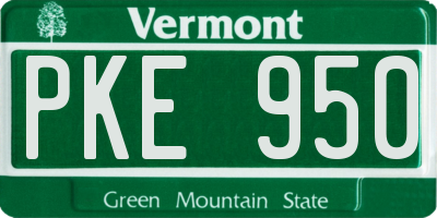 VT license plate PKE950