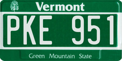 VT license plate PKE951