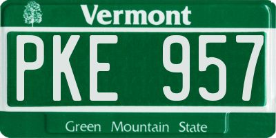 VT license plate PKE957