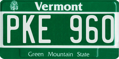 VT license plate PKE960
