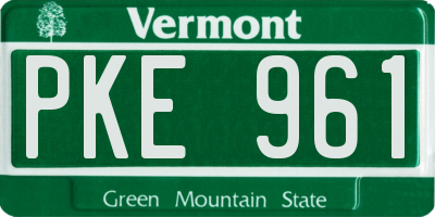 VT license plate PKE961