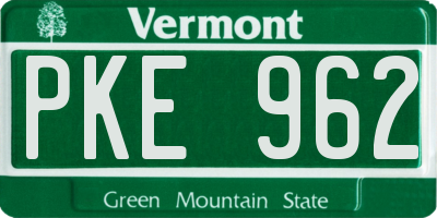 VT license plate PKE962