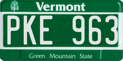 VT license plate PKE963