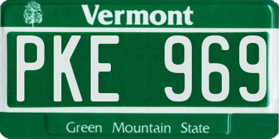 VT license plate PKE969