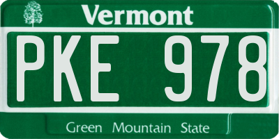 VT license plate PKE978
