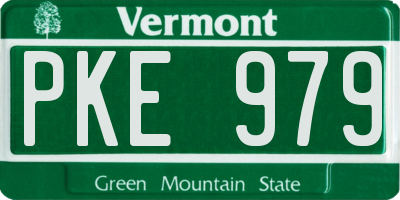 VT license plate PKE979