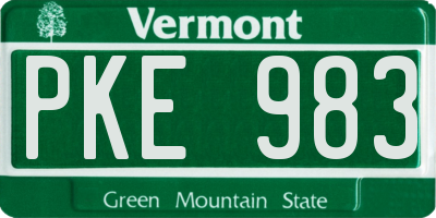 VT license plate PKE983