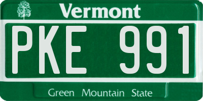 VT license plate PKE991