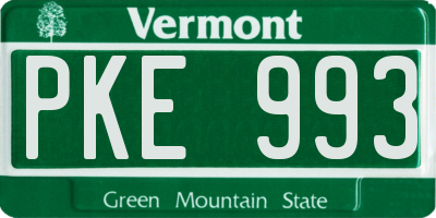 VT license plate PKE993