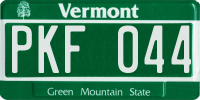 VT license plate PKF044