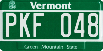 VT license plate PKF048