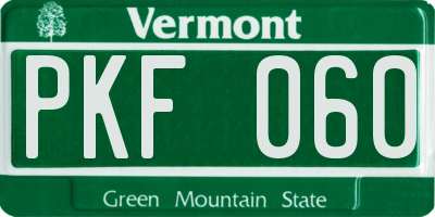 VT license plate PKF060