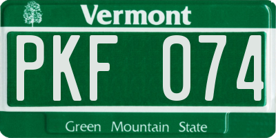 VT license plate PKF074