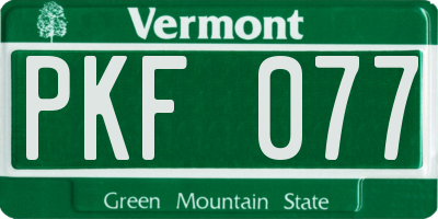VT license plate PKF077