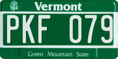 VT license plate PKF079