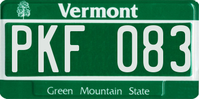 VT license plate PKF083