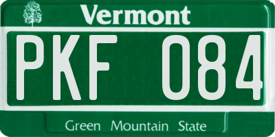 VT license plate PKF084