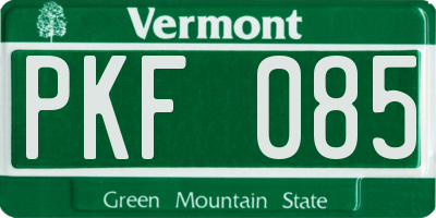 VT license plate PKF085