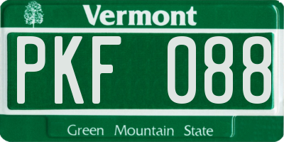 VT license plate PKF088