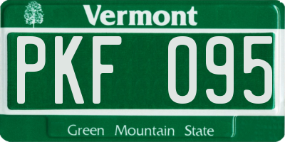 VT license plate PKF095