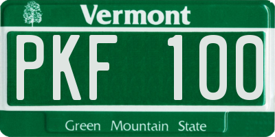 VT license plate PKF100