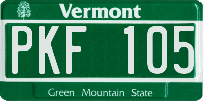 VT license plate PKF105