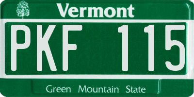 VT license plate PKF115