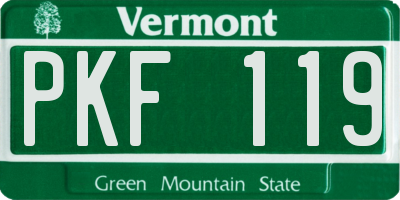 VT license plate PKF119