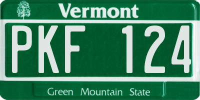 VT license plate PKF124
