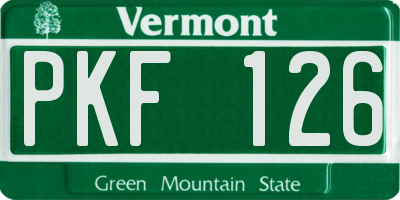 VT license plate PKF126