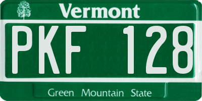 VT license plate PKF128