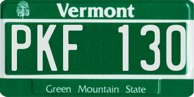 VT license plate PKF130