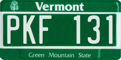 VT license plate PKF131