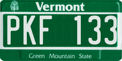 VT license plate PKF133