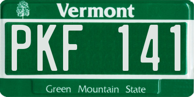 VT license plate PKF141