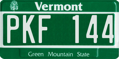 VT license plate PKF144