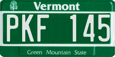 VT license plate PKF145