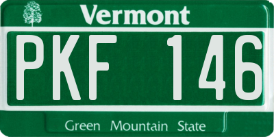 VT license plate PKF146