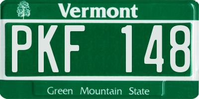 VT license plate PKF148