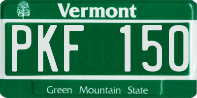 VT license plate PKF150