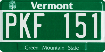 VT license plate PKF151