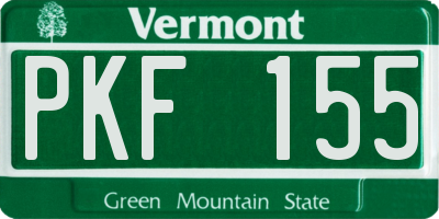 VT license plate PKF155