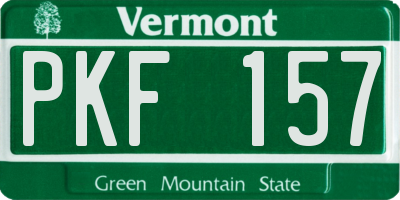 VT license plate PKF157