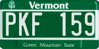VT license plate PKF159