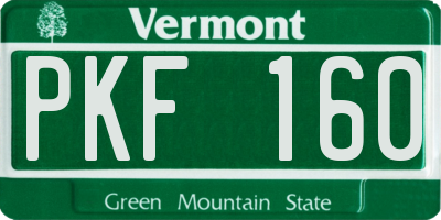 VT license plate PKF160