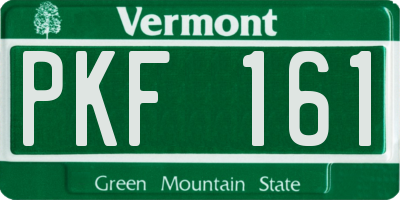 VT license plate PKF161